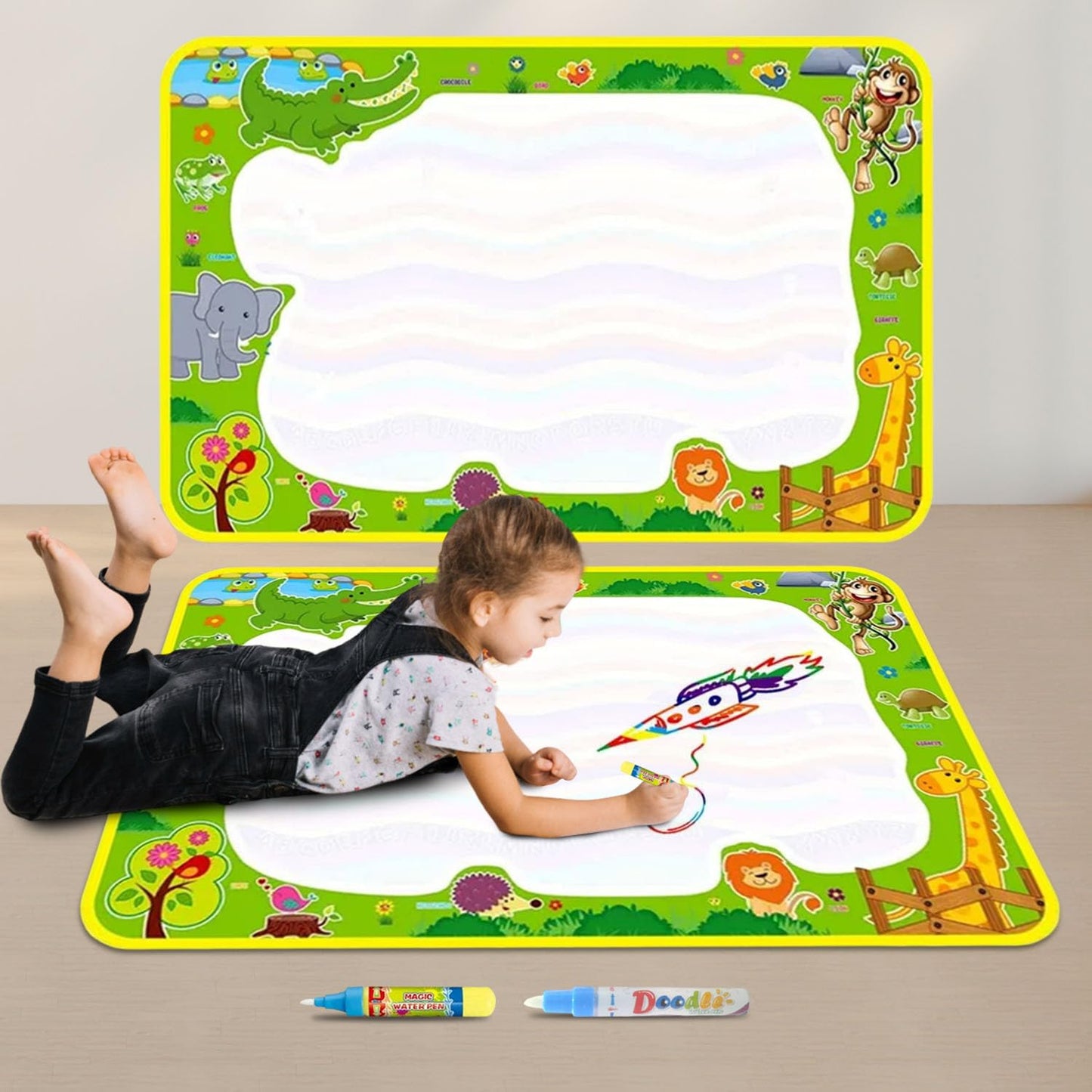 Water Doodle Mat for Kids With 2 Pens (70cm x 50cm)