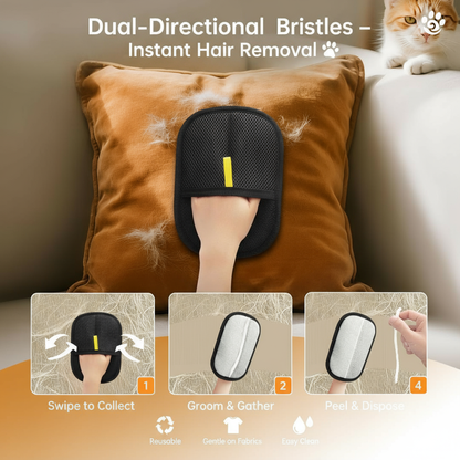 2-in-1 Pet Grooming and Hair Removal Gloves