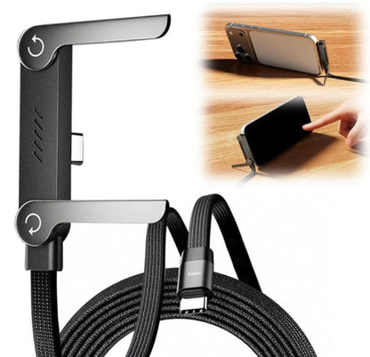 240W Ultra-Fast USB-C Charging Cable with Built-in Foldable Stand