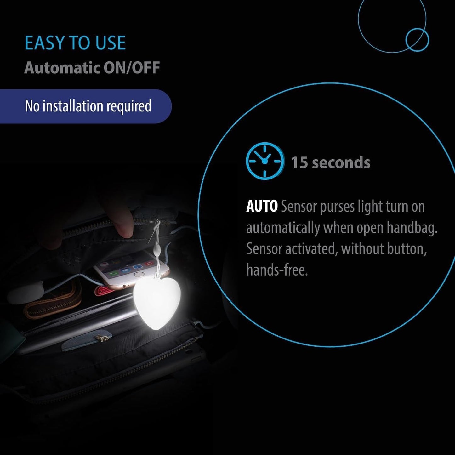 GlowHeart™ Rechargeable Handbag Light