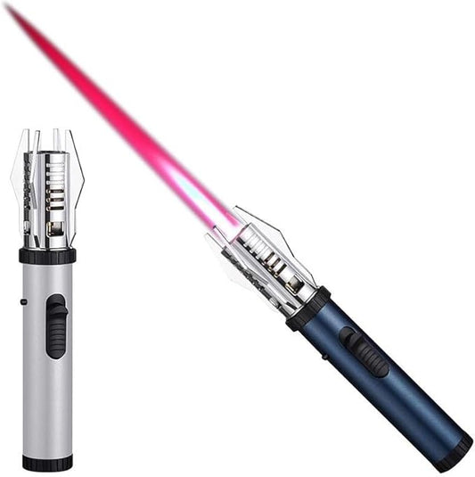 Jet Flame Lighter, Direct Impact Lighter Inflatable with Flame Locking Function, Refillable Jet Flame Windproof Torch Lighter for BBQ, Stove, Candle, Kitchen Cooker, Camping