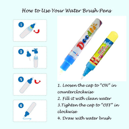 Water Doodle Mat for Kids With 2 Pens (70cm x 50cm)