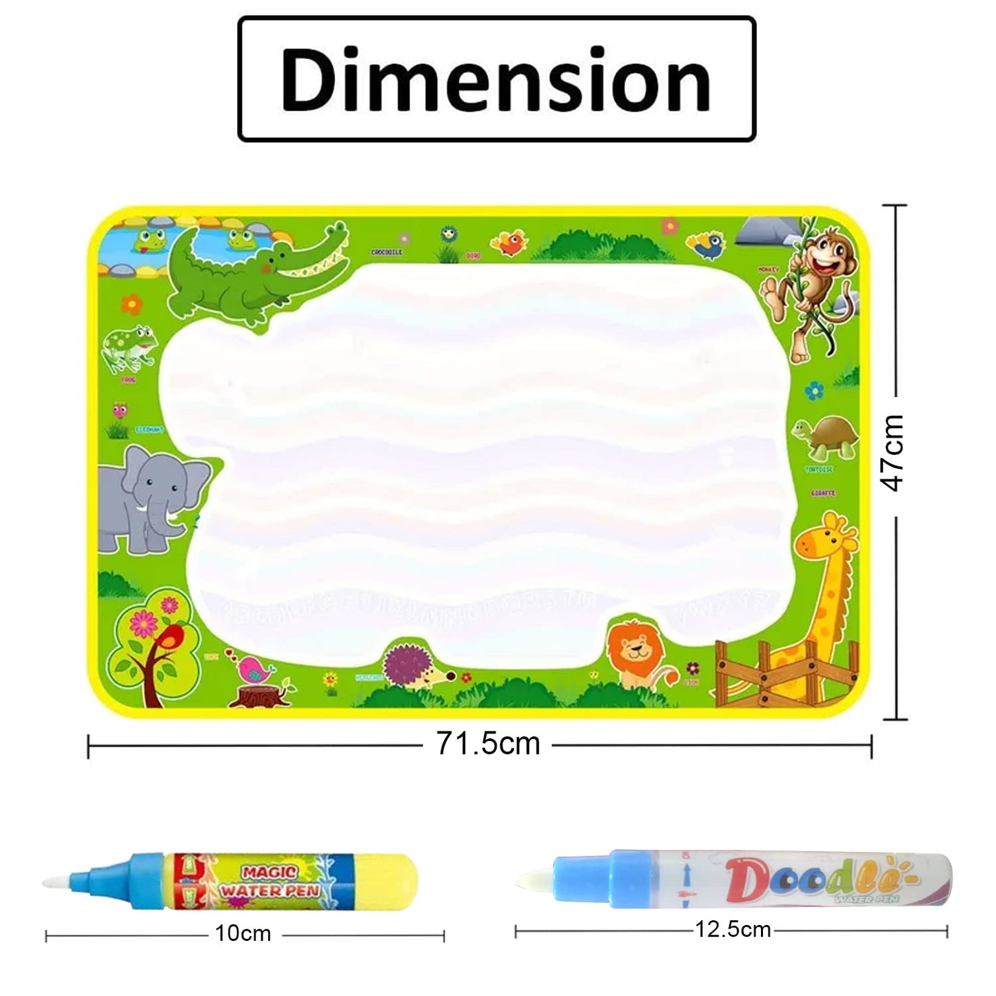 Water Doodle Mat for Kids With 2 Pens (70cm x 50cm)