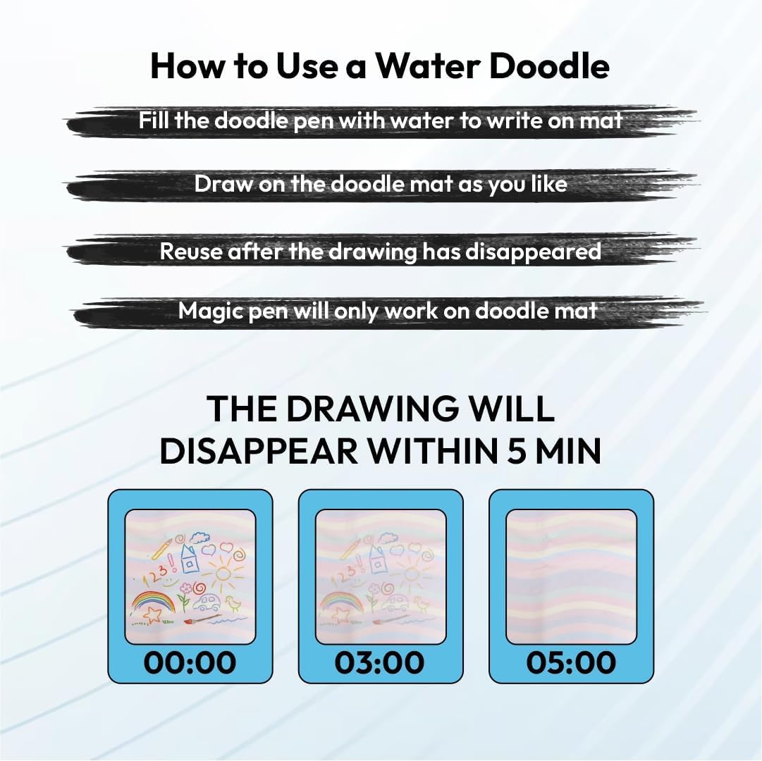 Water Doodle Mat for Kids With 2 Pens (70cm x 50cm)