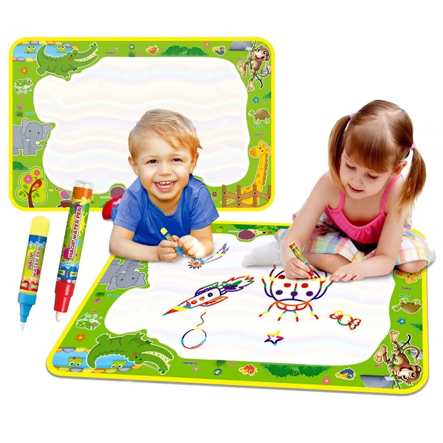 Water Doodle Mat for Kids With 2 Pens (70cm x 50cm)