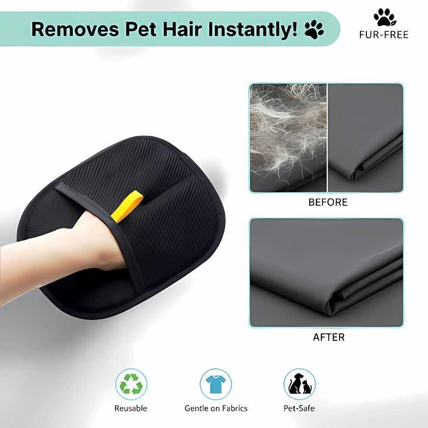 2-in-1 Pet Grooming and Hair Removal Gloves