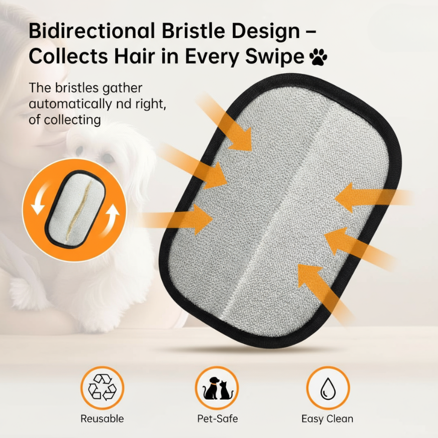 2-in-1 Pet Grooming and Hair Removal Gloves